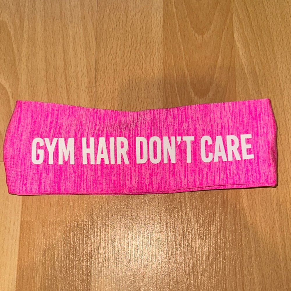 Pink 'Gym Hair Don't Care' Headband